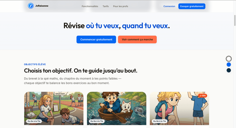 Capture d'écran du projet JeRaisonne